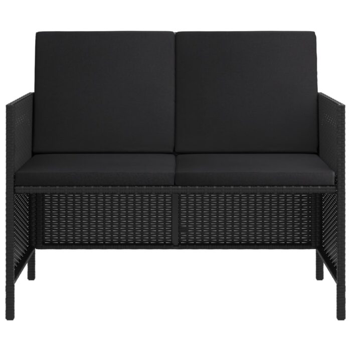 Ensemble à manger de jardin coussins 6pcs noir résine tressée – Image 2