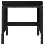 Ensemble à manger de jardin coussins 6pcs noir résine tressée – Image 5
