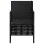 Ensemble à manger de jardin coussins 6pcs noir résine tressée – Image 7