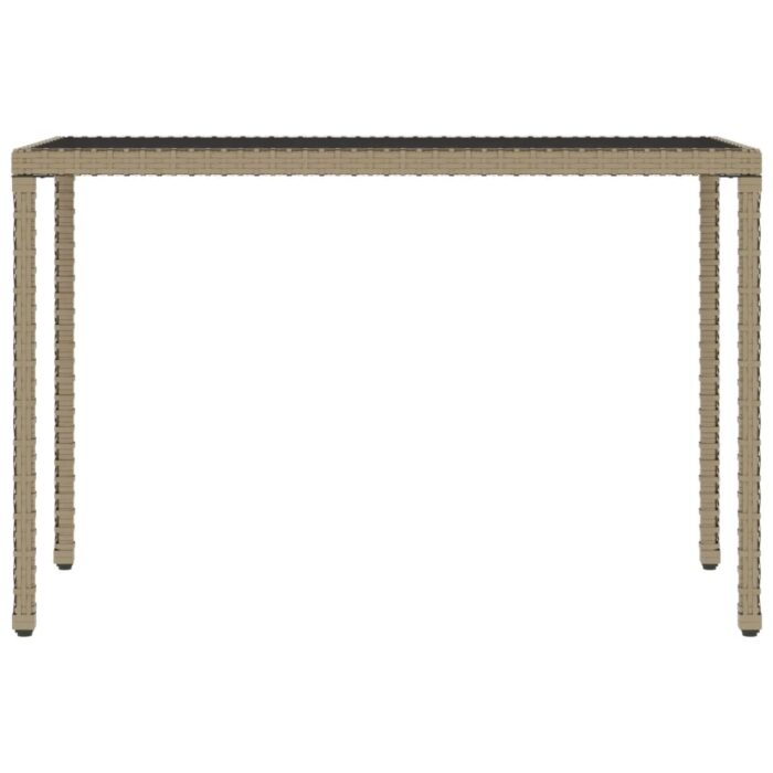 Ensemble à manger de jardin avec coussins 6pcs beige poly rotin – Image 5