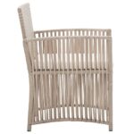 Fauteuils de jardin avec coussins 2 pcs Beige Résine tressée – Image 2