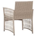 Fauteuils de jardin avec coussins 2 pcs Beige Résine tressée – Image 3
