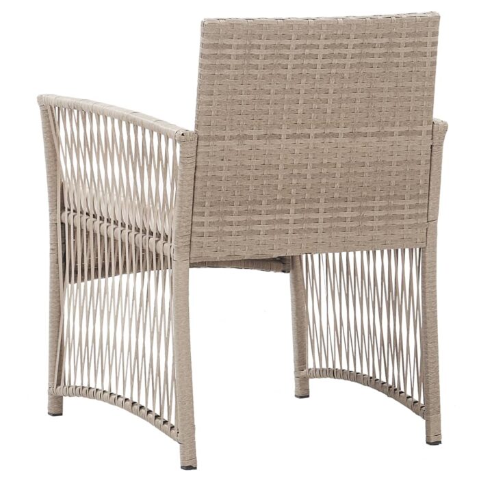 Fauteuils de jardin avec coussins 2 pcs Beige Résine tressée – Image 3