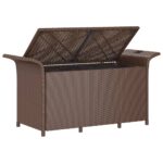 Banc de jardin avec coussin marron 116x46x57 cm résine tressée – Image 3