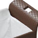 Banc de jardin avec coussin marron 116x46x57 cm résine tressée – Image 4