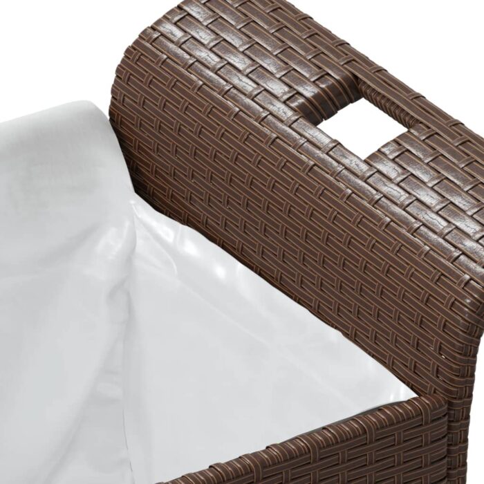 Banc de jardin avec coussin marron 116x46x57 cm résine tressée – Image 4