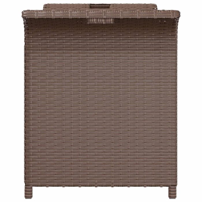 Banc de jardin avec coussin marron 116x46x57 cm résine tressée – Image 2