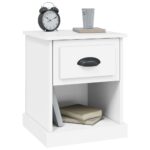 Tables de chevet 2 pcs blanc 39x39x47,5 cm bois d'ingénierie – Image 3