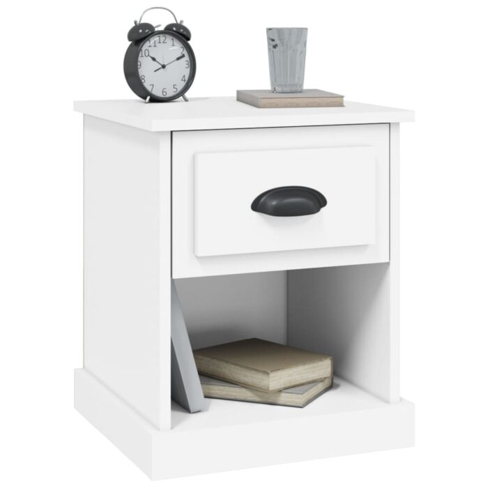 Tables de chevet 2 pcs blanc 39x39x47,5 cm bois d'ingénierie – Image 3