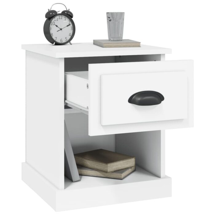 Tables de chevet 2 pcs blanc 39x39x47,5 cm bois d'ingénierie – Image 4