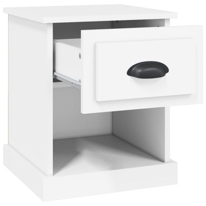 Tables de chevet 2 pcs blanc 39x39x47,5 cm bois d'ingénierie – Image 5
