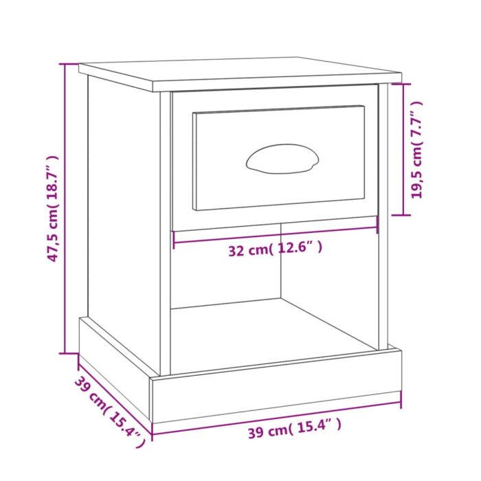 Tables de chevet 2 pcs blanc 39x39x47,5 cm bois d'ingénierie – Image 9