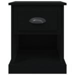 Table de chevet noir 39x39x47,5 cm bois d’ingénierie – Image 5