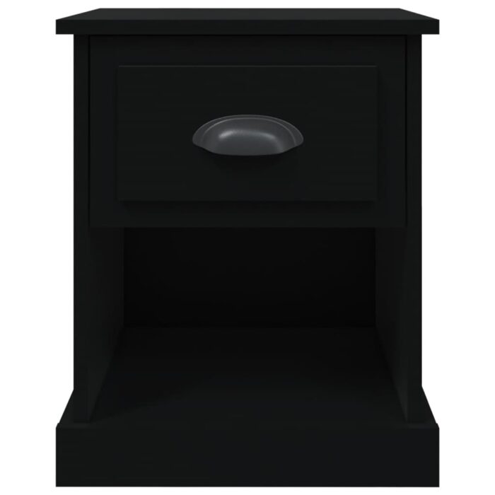 Table de chevet noir 39x39x47,5 cm bois d’ingénierie – Image 5