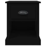 Tables de chevet 2 pcs noir 39x39x47,5 cm bois d'ingénierie – Image 6
