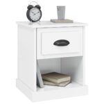 Tables de chevet 2 pcs blanc brillant 39x39x47,5 cm – Image 3