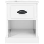 Tables de chevet 2 pcs blanc brillant 39x39x47,5 cm – Image 6