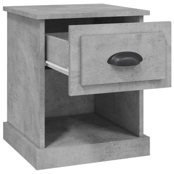 Table de chevet gris béton 39x39x47,5 cm bois d'ingénierie – Image 4