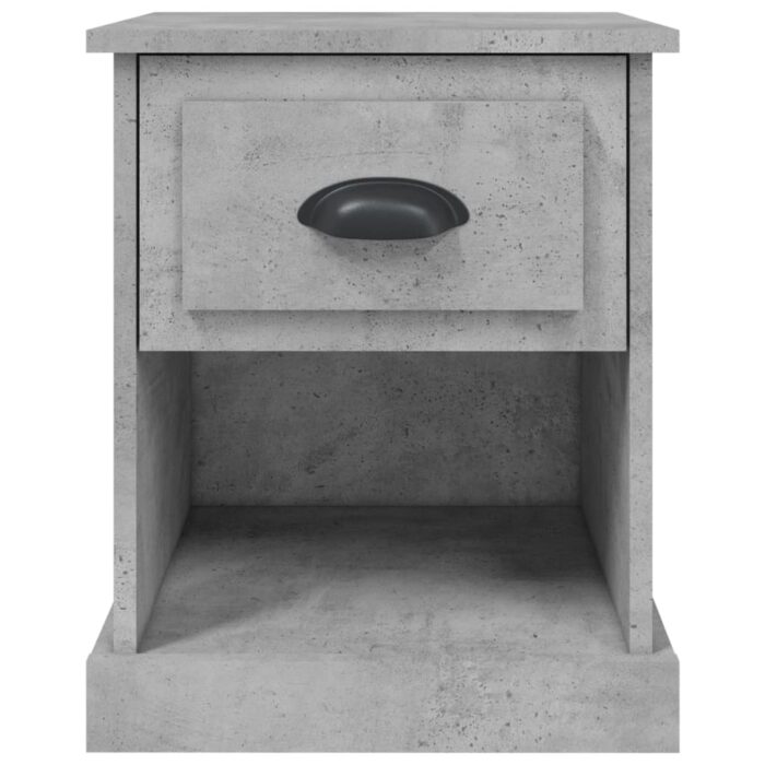 Table de chevet gris béton 39x39x47,5 cm bois d'ingénierie – Image 5