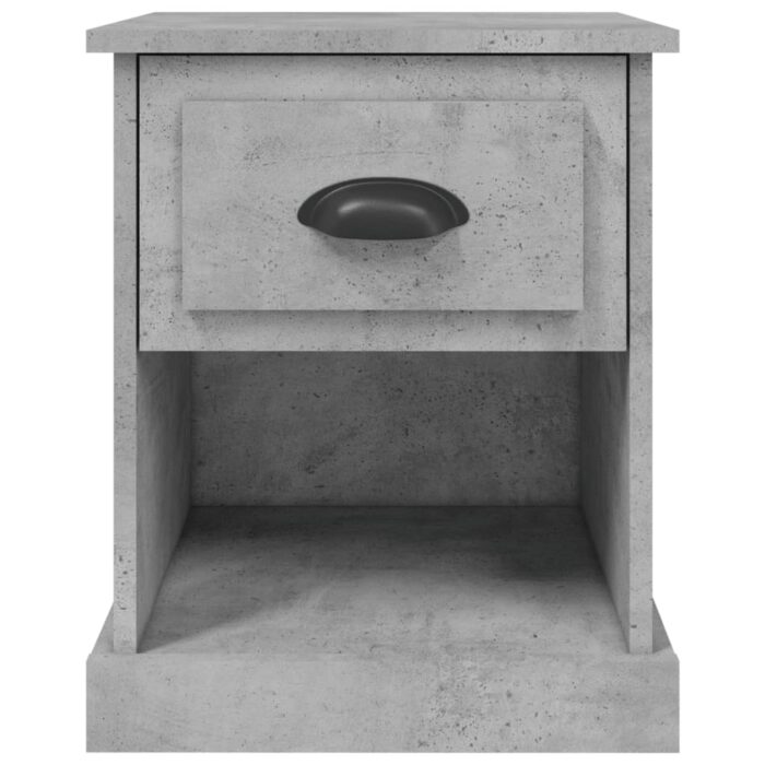 Tables de chevet 2 pcs gris béton 39x39x47,5 cm bois ingénierie – Image 6