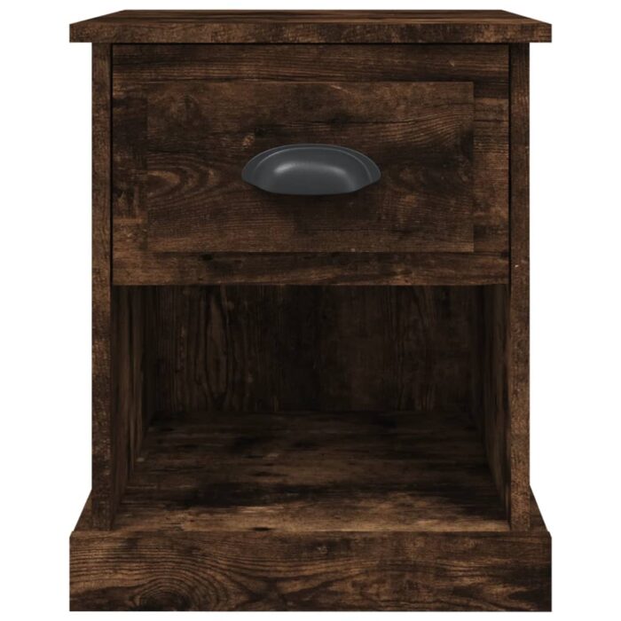 Table de chevet chêne fumé 39x39x47,5 cm bois d'ingénierie – Image 5