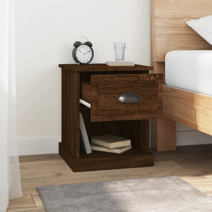 Tables de chevet 2pcs chêne marron 39x39x47,5cm bois ingénierie – Image 2