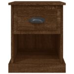 Tables de chevet 2pcs chêne marron 39x39x47,5cm bois ingénierie – Image 6