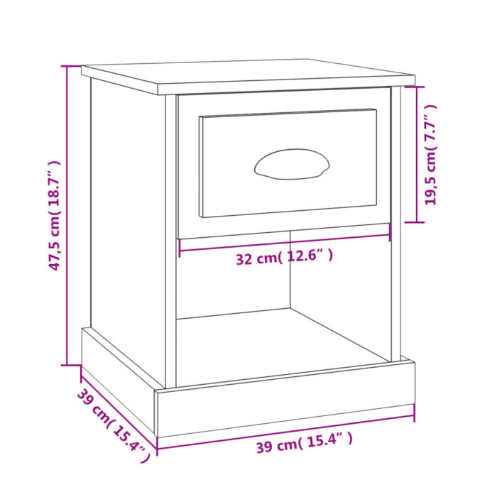 Tables de chevet 2pcs chêne marron 39x39x47,5cm bois ingénierie – Image 9