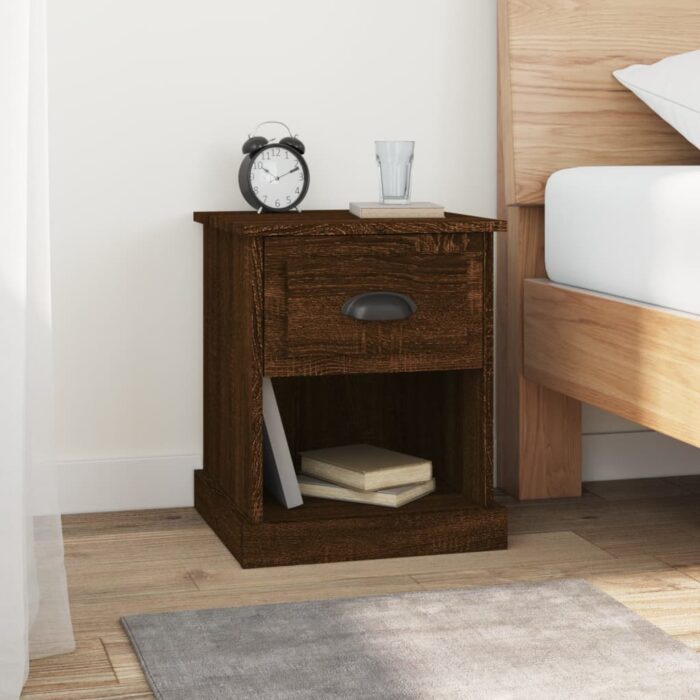Tables de chevet 2pcs chêne marron 39x39x47,5cm bois ingénierie – Image 1