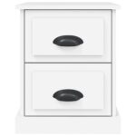 Table de chevet blanc 39x39x47,5 cm bois d’ingénierie – Image 5