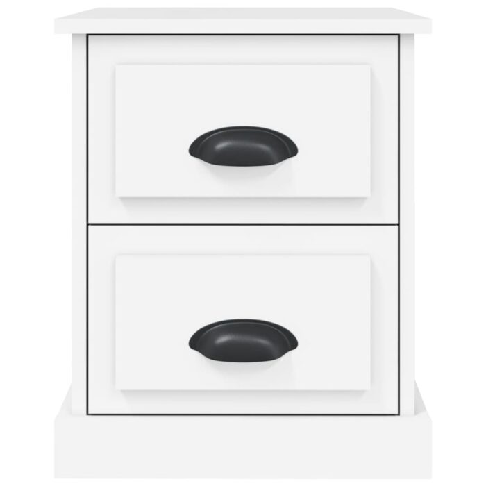 Table de chevet blanc 39x39x47,5 cm bois d’ingénierie – Image 5