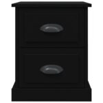 Tables de chevet 2 pcs noir 39x39x47,5 cm bois d'ingénierie – Image 6