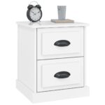 Tables de chevet 2 pcs blanc brillant 39x39x47,5 cm – Image 3