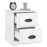 Tables de chevet 2 pcs blanc brillant 39x39x47,5 cm – Image 4