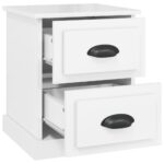 Tables de chevet 2 pcs blanc brillant 39x39x47,5 cm – Image 5