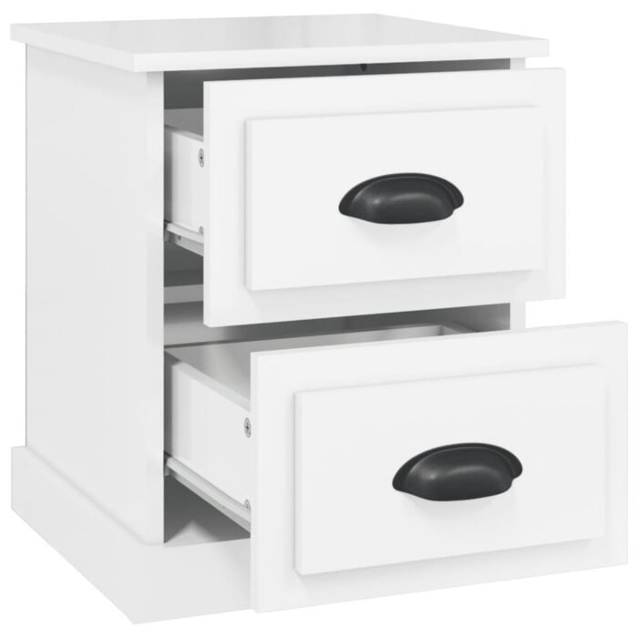 Tables de chevet 2 pcs blanc brillant 39x39x47,5 cm – Image 5