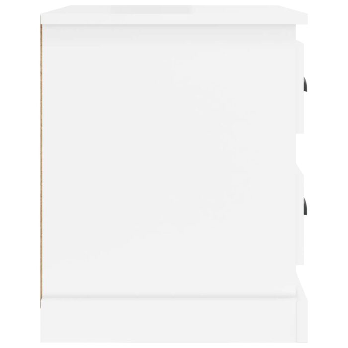 Tables de chevet 2 pcs blanc brillant 39x39x47,5 cm – Image 7
