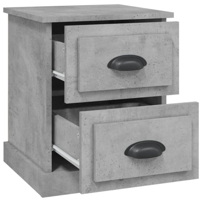 Tables de chevet 2 pcs gris béton 39x39x47,5 cm bois ingénierie – Image 5