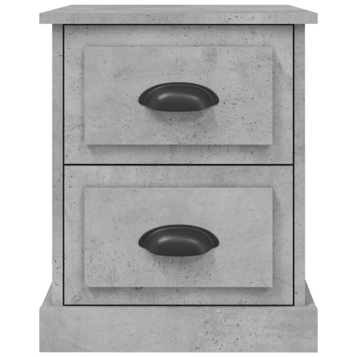 Tables de chevet 2 pcs gris béton 39x39x47,5 cm bois ingénierie – Image 6