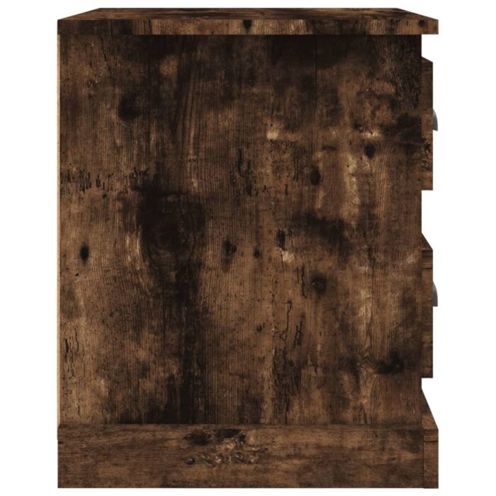 Table de chevet chêne fumé 39x39x47,5 cm bois d'ingénierie – Image 6