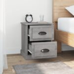 Tables de chevet 2 pcs sonoma gris 39x39x47,5cm bois ingénierie – Image 2