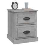 Tables de chevet 2 pcs sonoma gris 39x39x47,5cm bois ingénierie – Image 3
