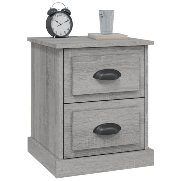 Tables de chevet 2 pcs sonoma gris 39x39x47,5cm bois ingénierie – Image 3