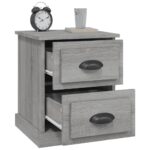 Tables de chevet 2 pcs sonoma gris 39x39x47,5cm bois ingénierie – Image 4