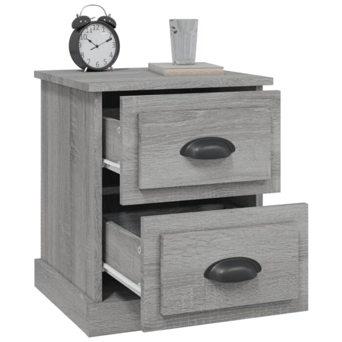 Tables de chevet 2 pcs sonoma gris 39x39x47,5cm bois ingénierie – Image 4