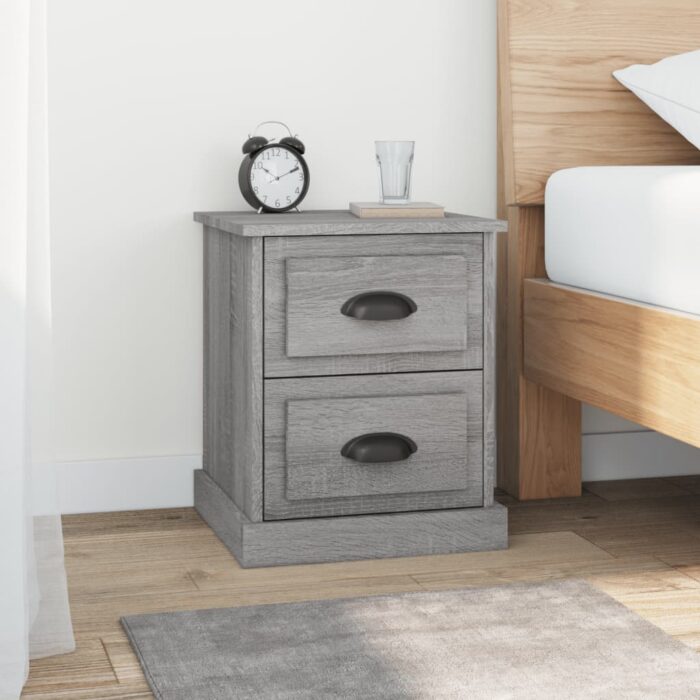 Tables de chevet 2 pcs sonoma gris 39x39x47,5cm bois ingénierie – Image 1