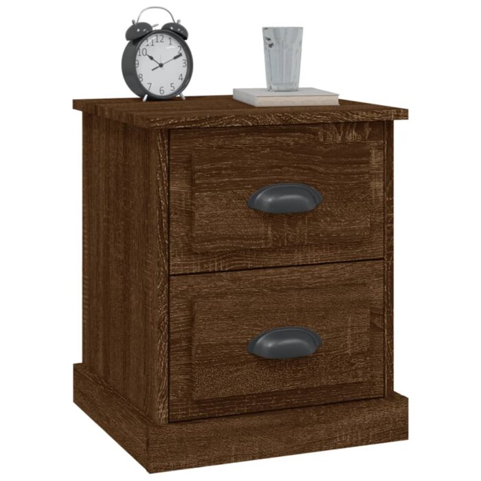 Table de chevet chêne marron 39x39x47,5 cm bois d'ingénierie – Image 2