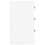 Table de chevet blanc brillant 39x39x67 cm bois d’ingénierie – Image 6