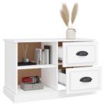 Meuble TV blanc 73x35,5x47,5 cm bois d'ingénierie – Image 3