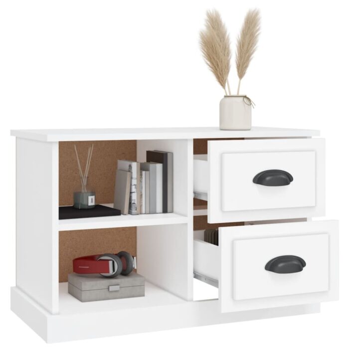 Meuble TV blanc 73x35,5x47,5 cm bois d'ingénierie – Image 3